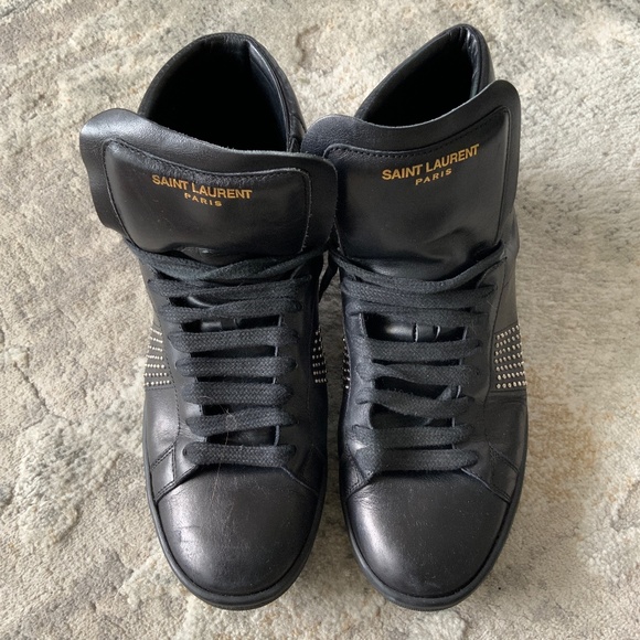 SAINT LAURENT STUDED HIGHTOPS - Picture 1 of 11